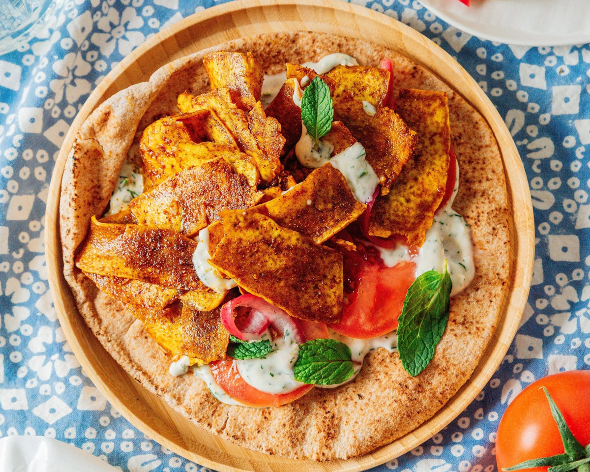 Shaved Shawarma Tofu with Harissa Carrots, Mujadara (WED)