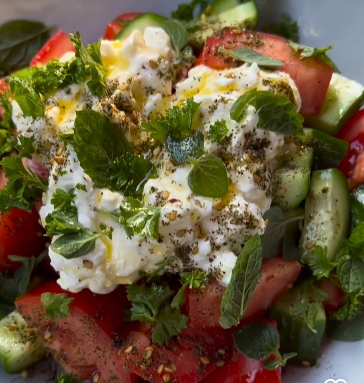 Tomato, Cucumber, Mozzarella Salad (MON)