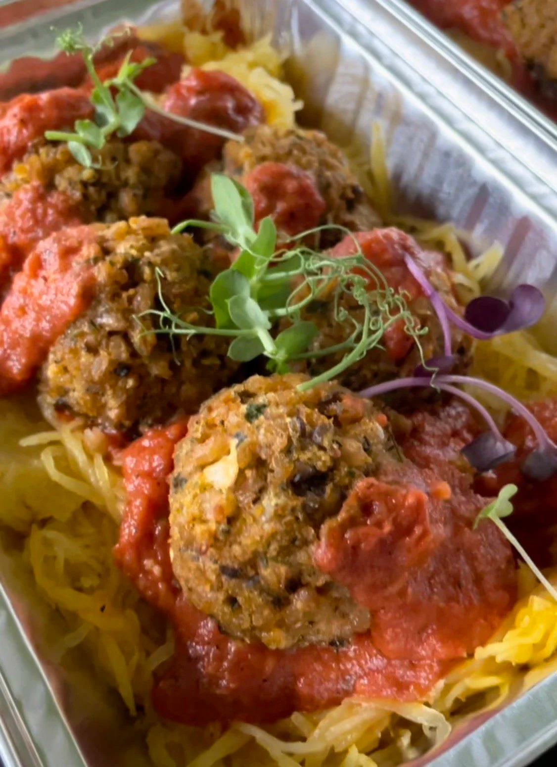 Vegetarian "Meatballs" with Cauliflower Polenta