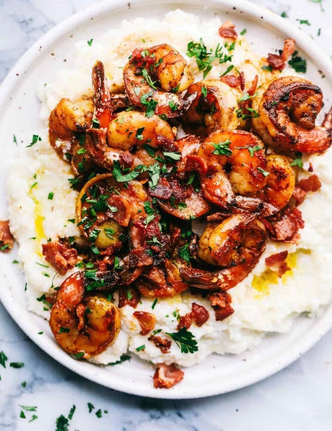 Cajun Shrimp and "Grits"