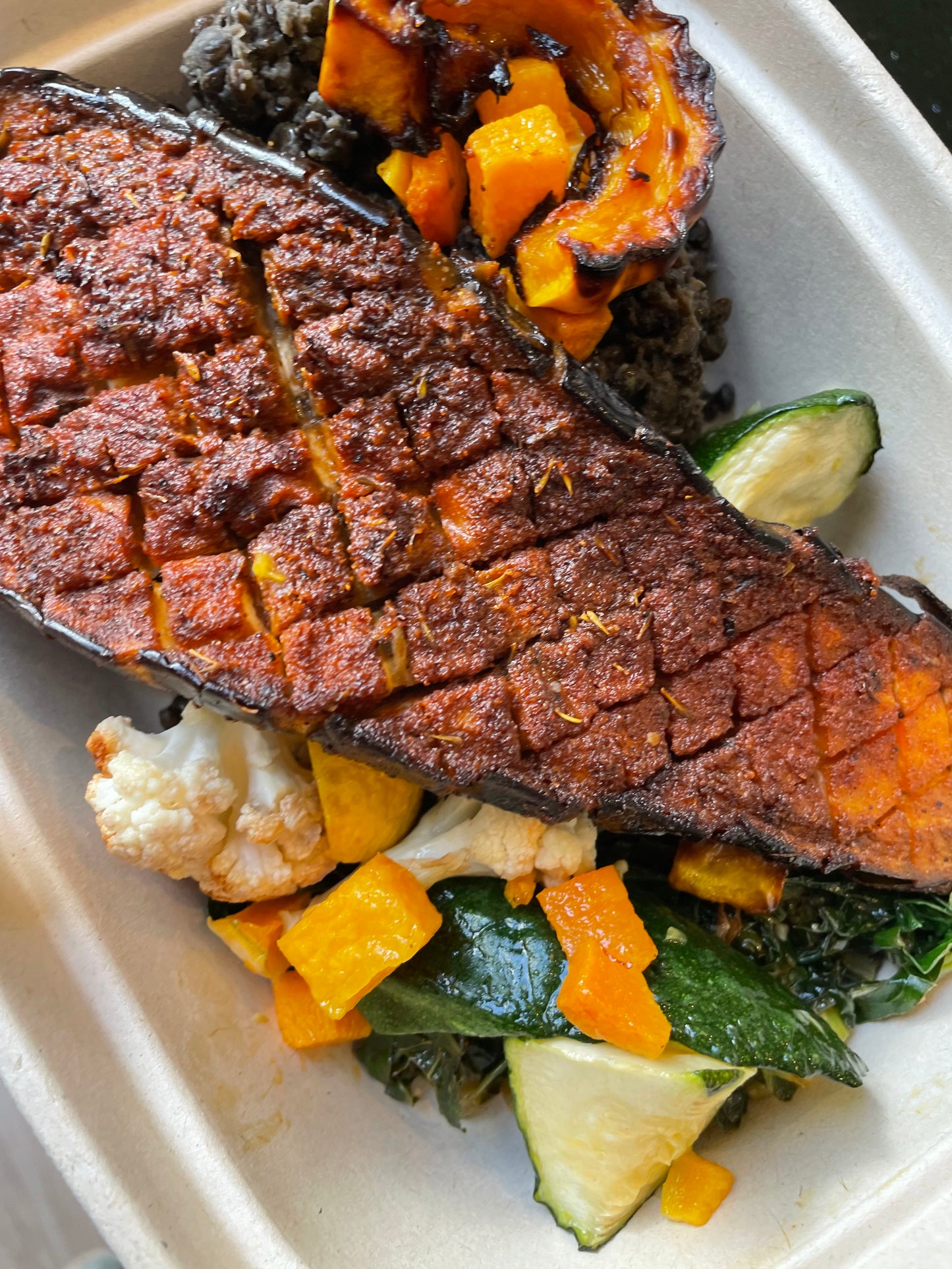 Blackened Eggplant with Caribbean Salsa