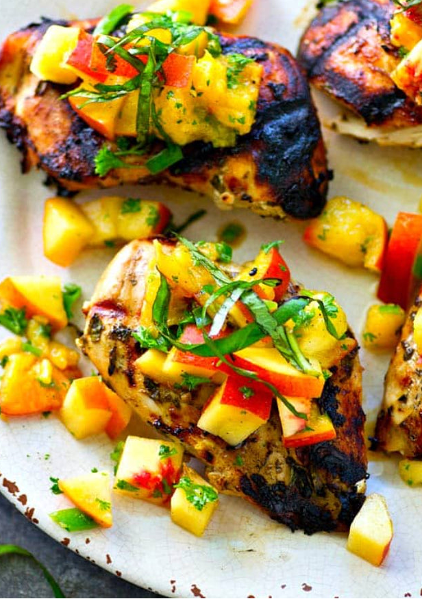 Backyard Balsamic Chicken with Peach Salsa (MON)