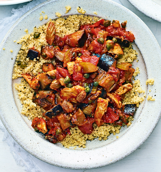 Chicken alla Norma with Over Cauli Steak (primavera?)