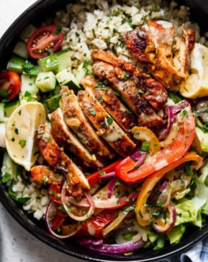 Chicken Shawarma with "Falltoush" Salad