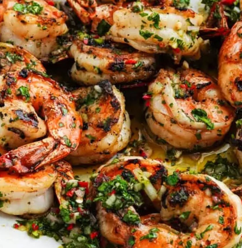 Charred Spring Onion Salsa Verde Shrimp (MON)