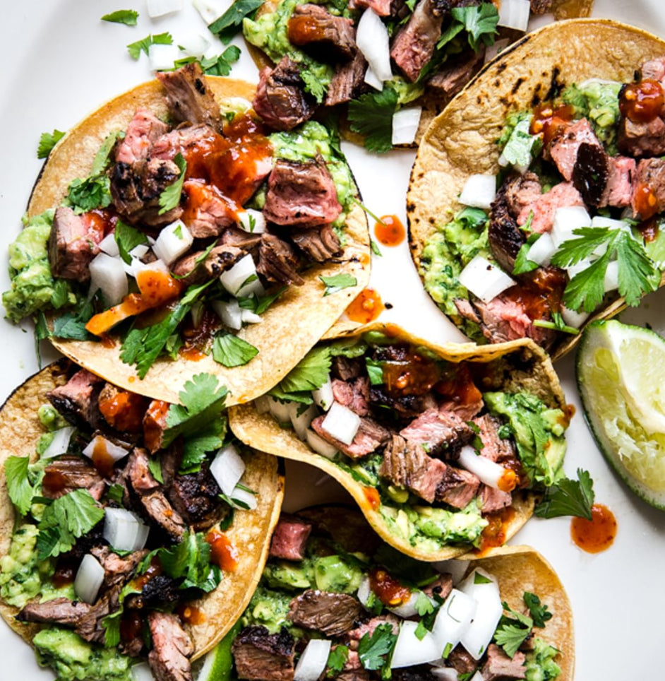 Carne Asada Tacos or Lettuce Wraps with 3-Sauces (WED)