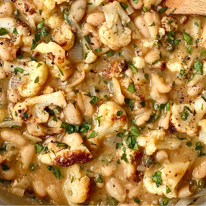 Braised Piccata White Beans and Cauli (MON)