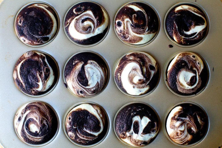 Guiltless Black Bottom Cupcakes