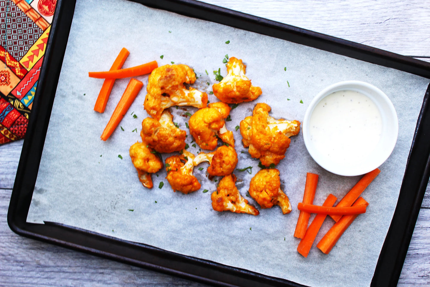 Buffalo Cauliflower Lettuce Wraps (Vegan)