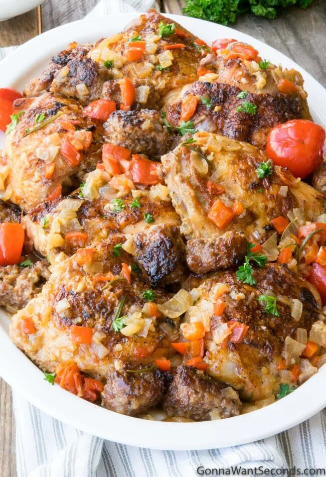Chicken alla Norma with Seasonal Kale and Veggie Salad