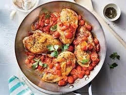 Chicken or Eggplant (v) Pomodoro with Orzo