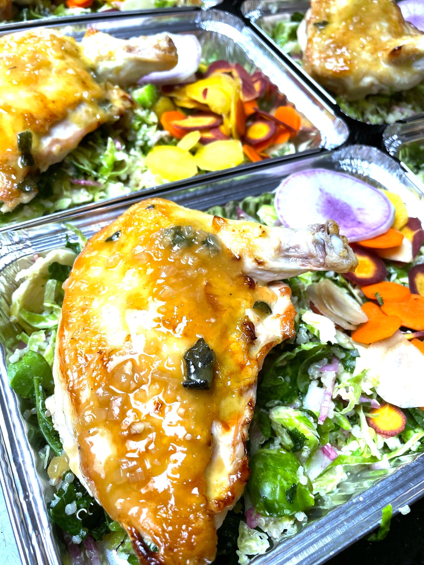Apple Cider Chicken with Broccoli Cranberry Salad