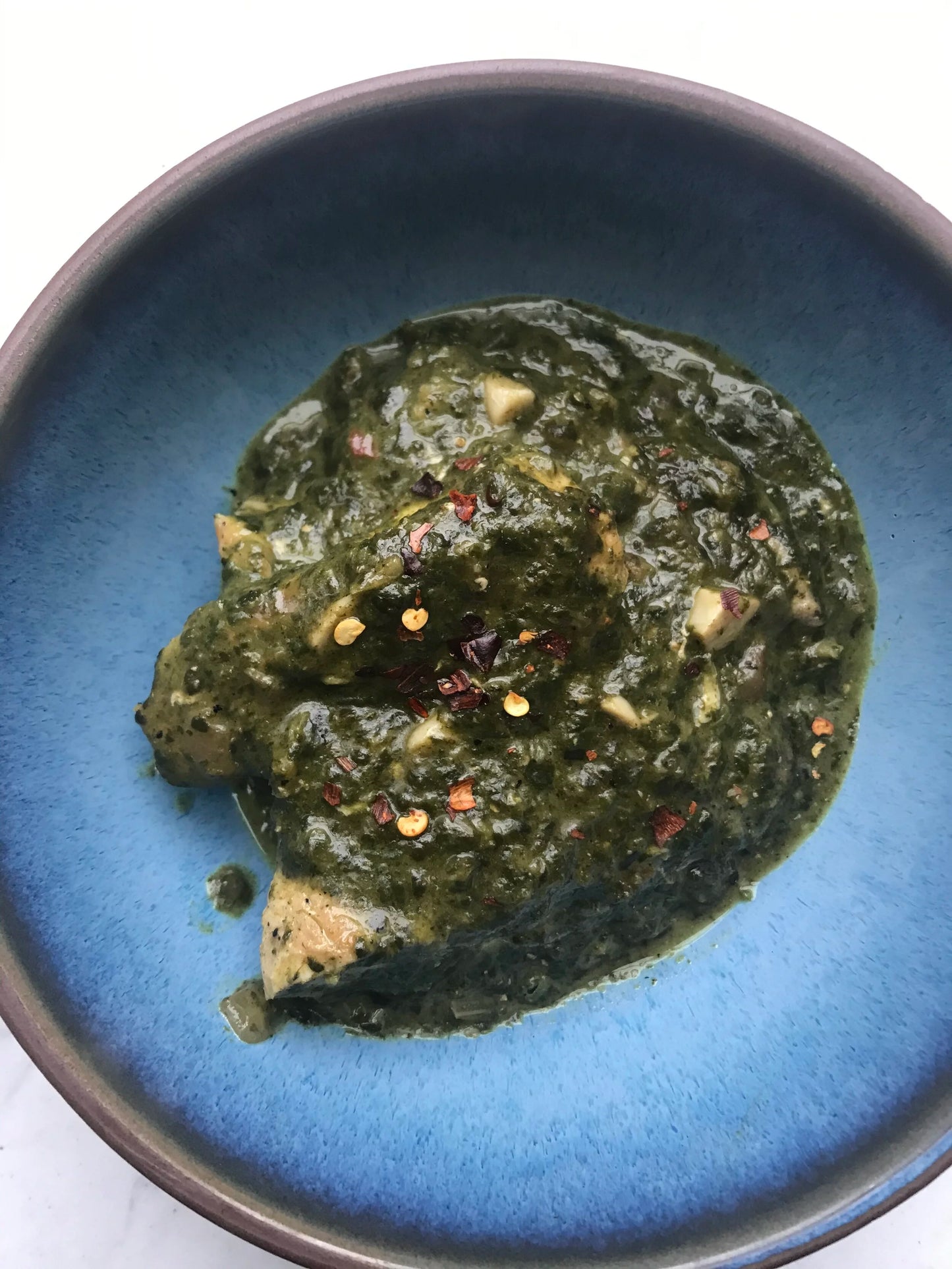 Chicken Saag (Creamy Spinach Chicken) + Ginger Rice (Veggie Option)