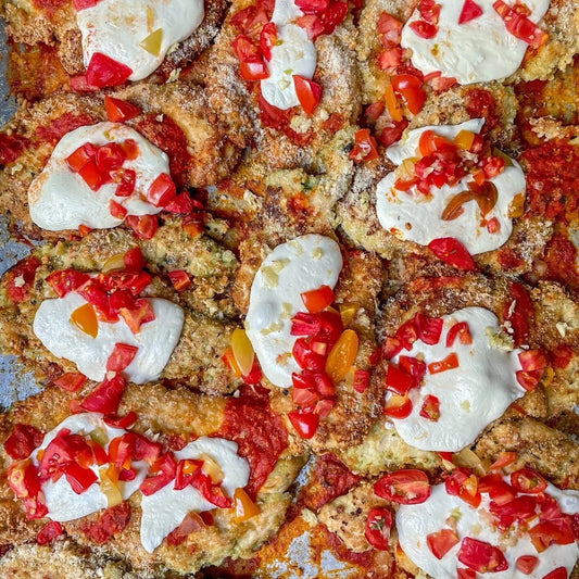 Crispy Caprese Chicken with Roasted Garlic Tomato Couscous (WED)