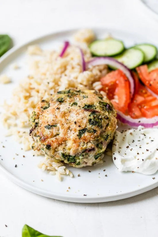 Greek Turkey Burgers or Falafel with Side of Pita (WED)