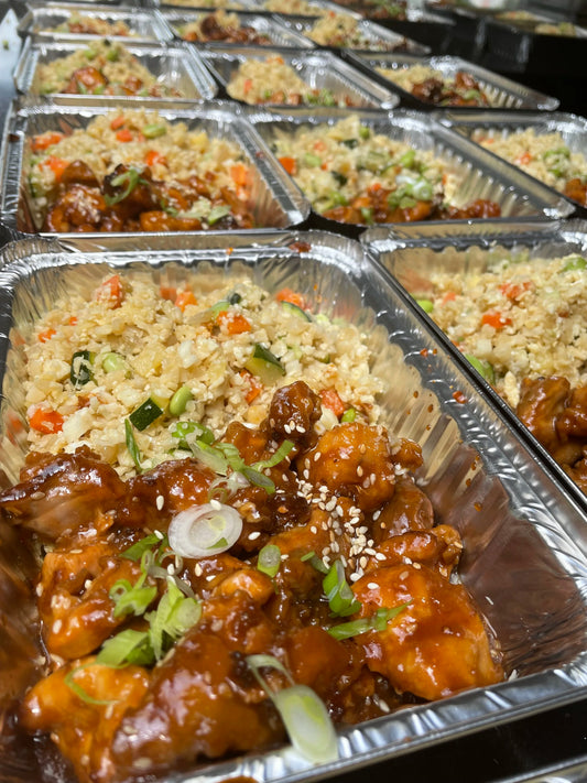 General Tso Chicken with Lime Poppy Veggie Quinoa Stir Fry