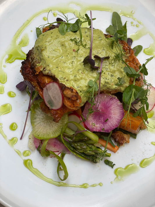 Citrus Chile Chicken with Mole Verde Sauce