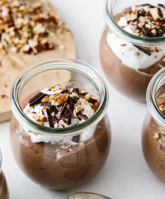 Chocolate Cashew Pudding with Crunchy Topping