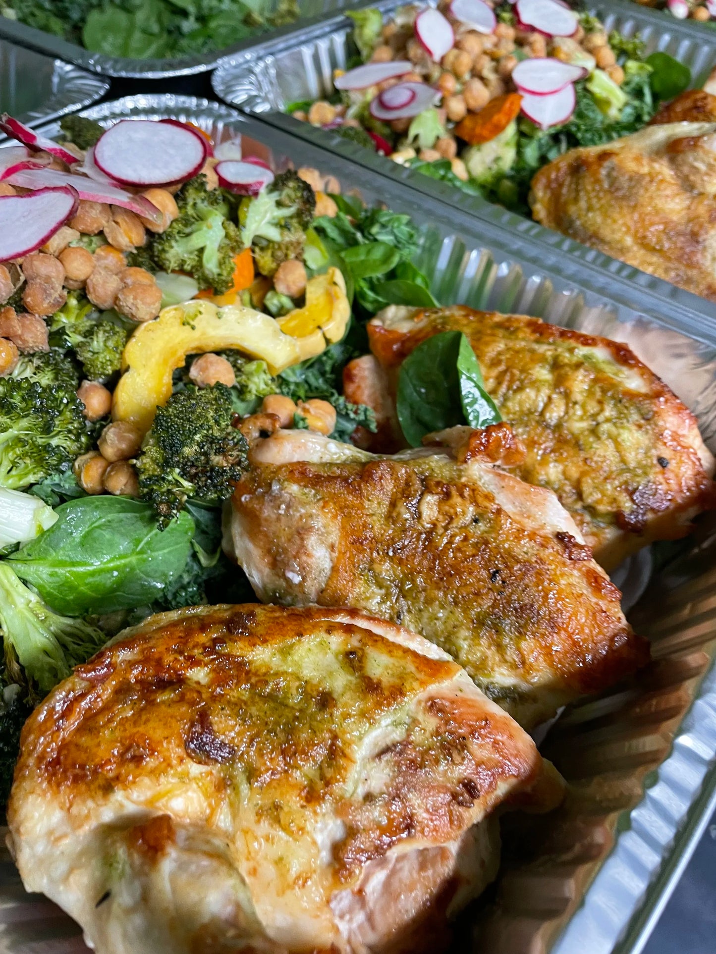 Tuscan Chicken Under a Brick or Veggie Steaks (V) with Winter Brassica Salad
