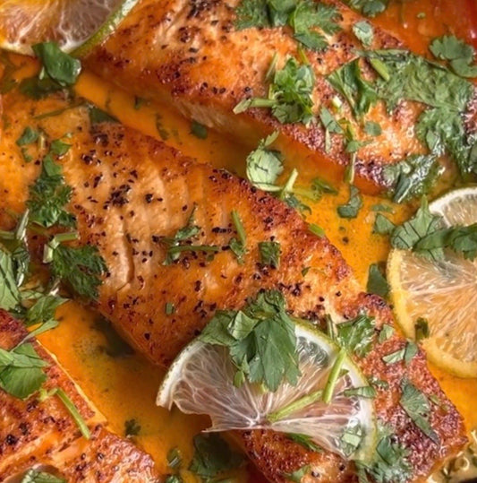 Coconut Curry Peanut Salmon with Veggies and Black Rice (WED)