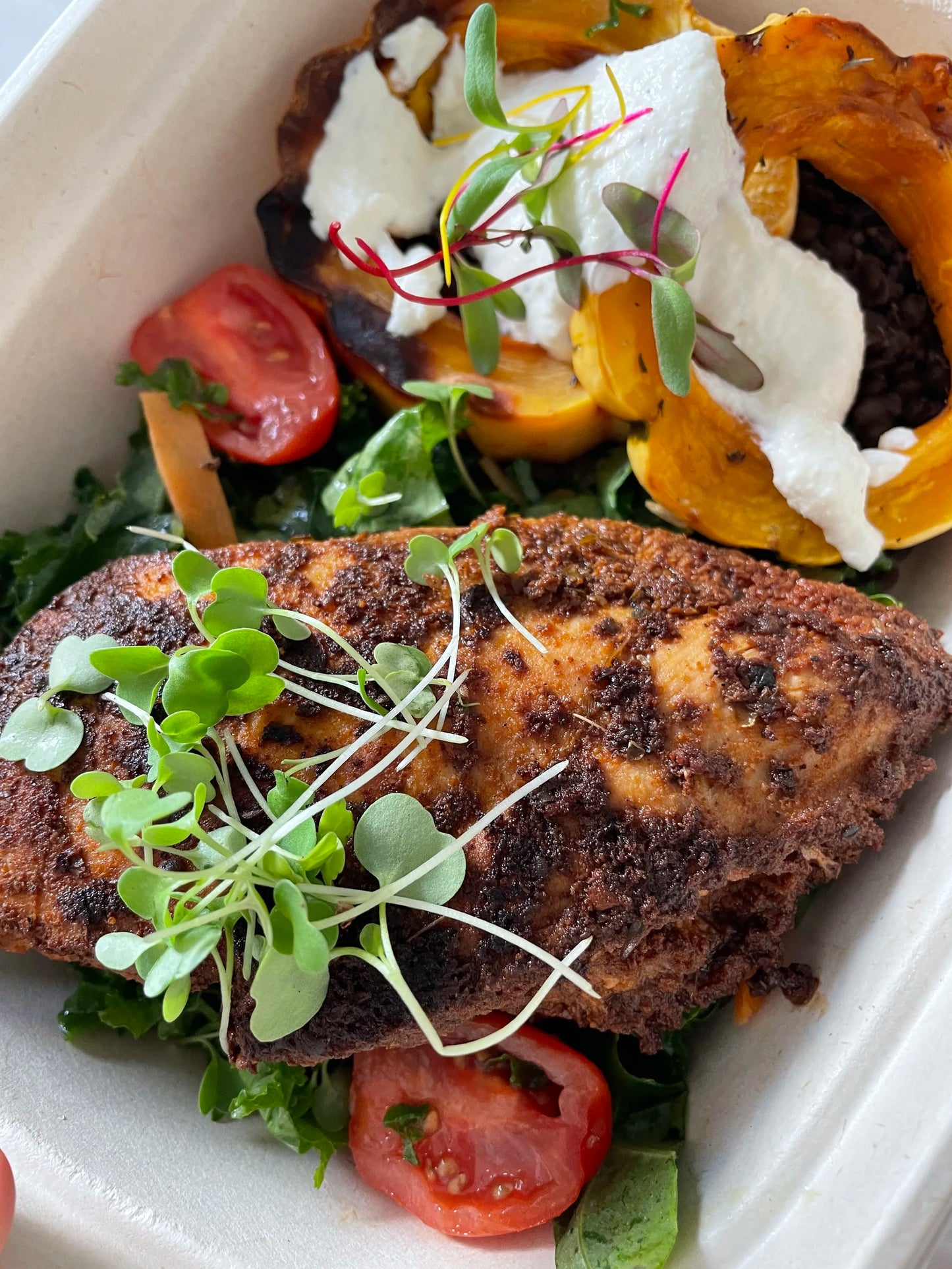 Chicken with Harissa Carrots and Whipped Ricotta