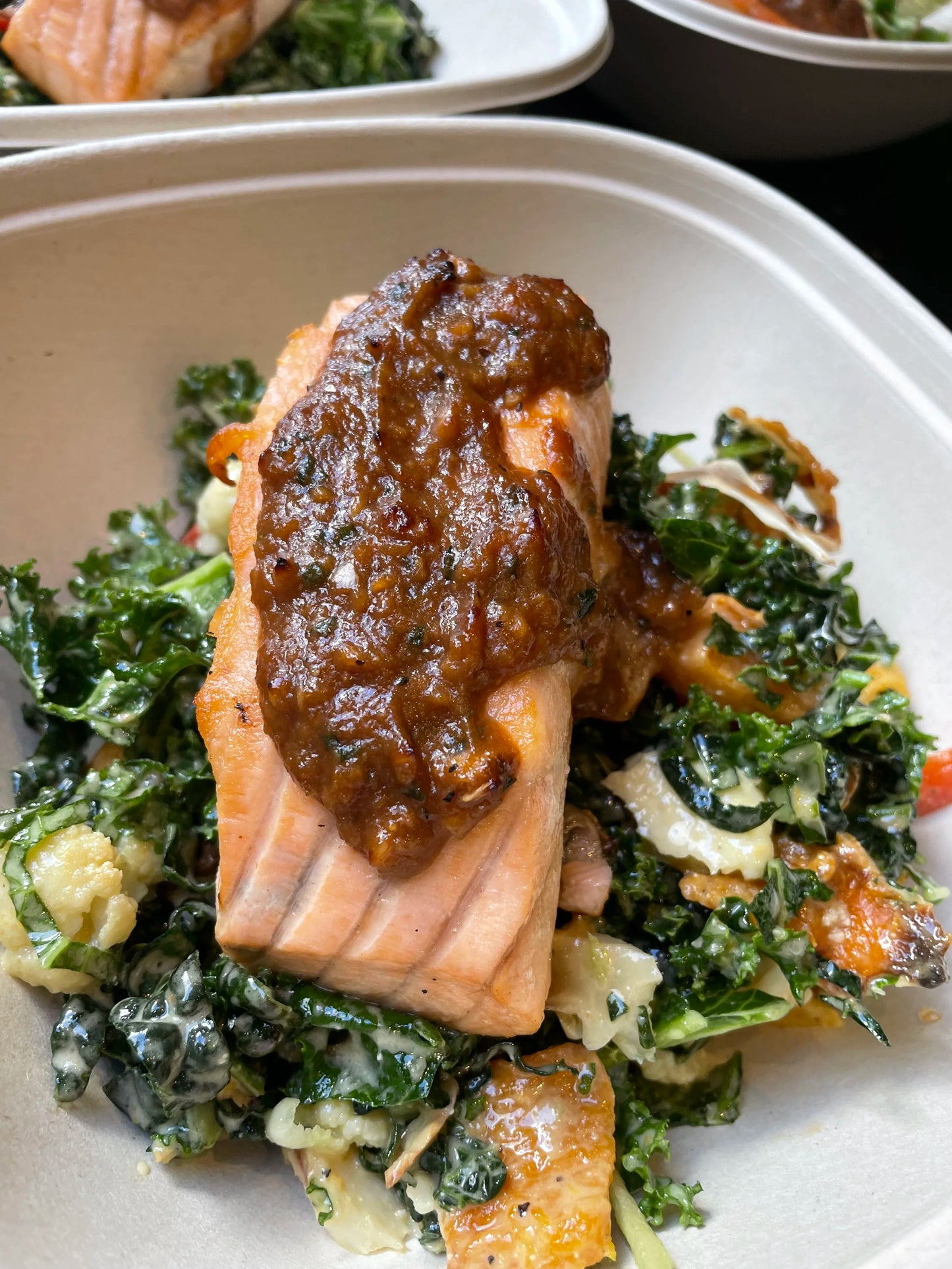 Salmon Marbella with Spring Carpaccio Salad