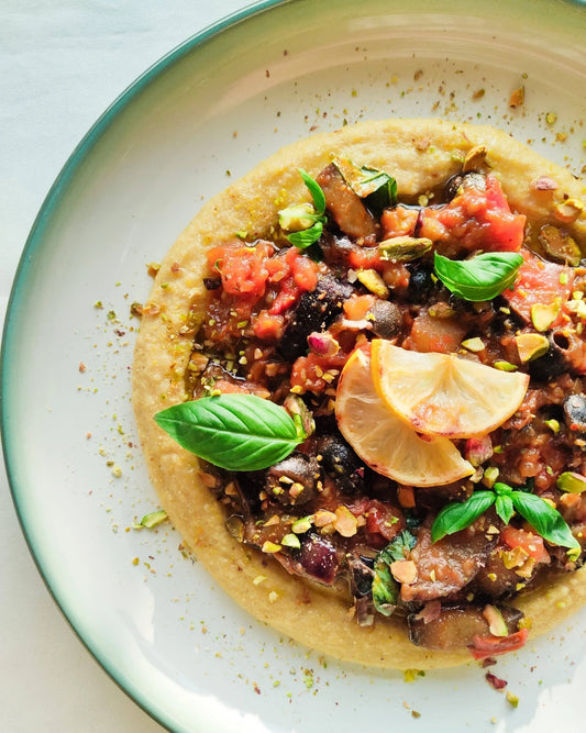 Polenta Caponata with Detox Sicilian Salad (Vegan)