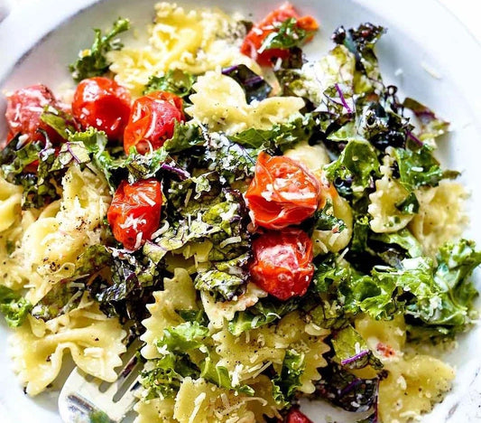 Kale Caesar Pasta Salad