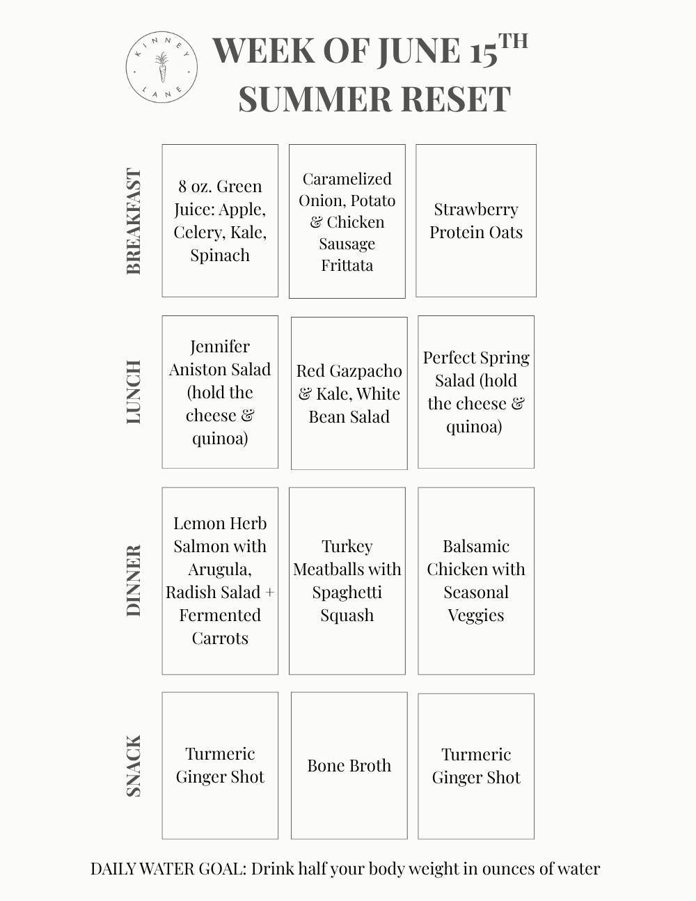 KINNEY LANE SUMMER RESET