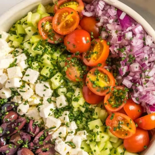 Light and Fresh Winter Greek Salad WITH TOFU FETA