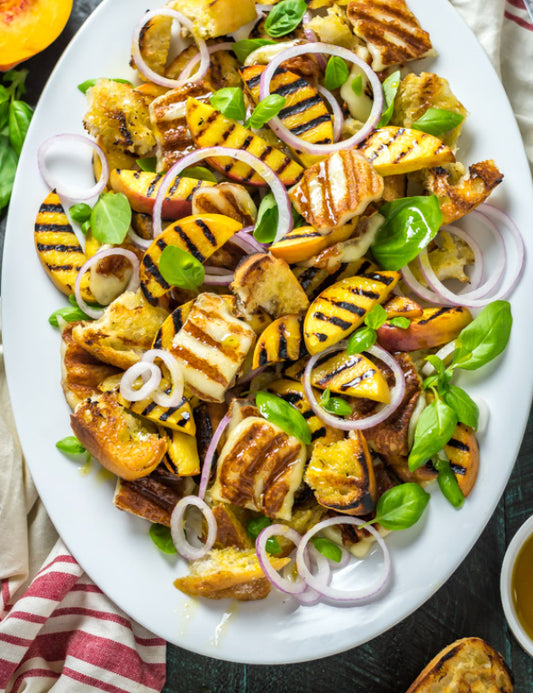 Grilled Halloumi + Grilled Peach Summer Quinoa Salad (MON)