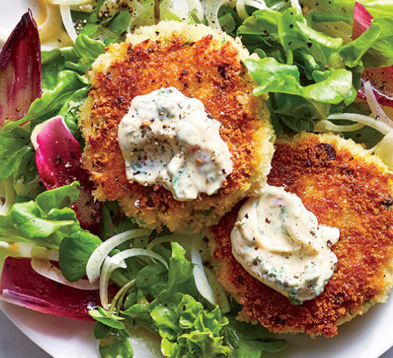 Seafood Crabby Crab Cakes with Piquillo Remoulade