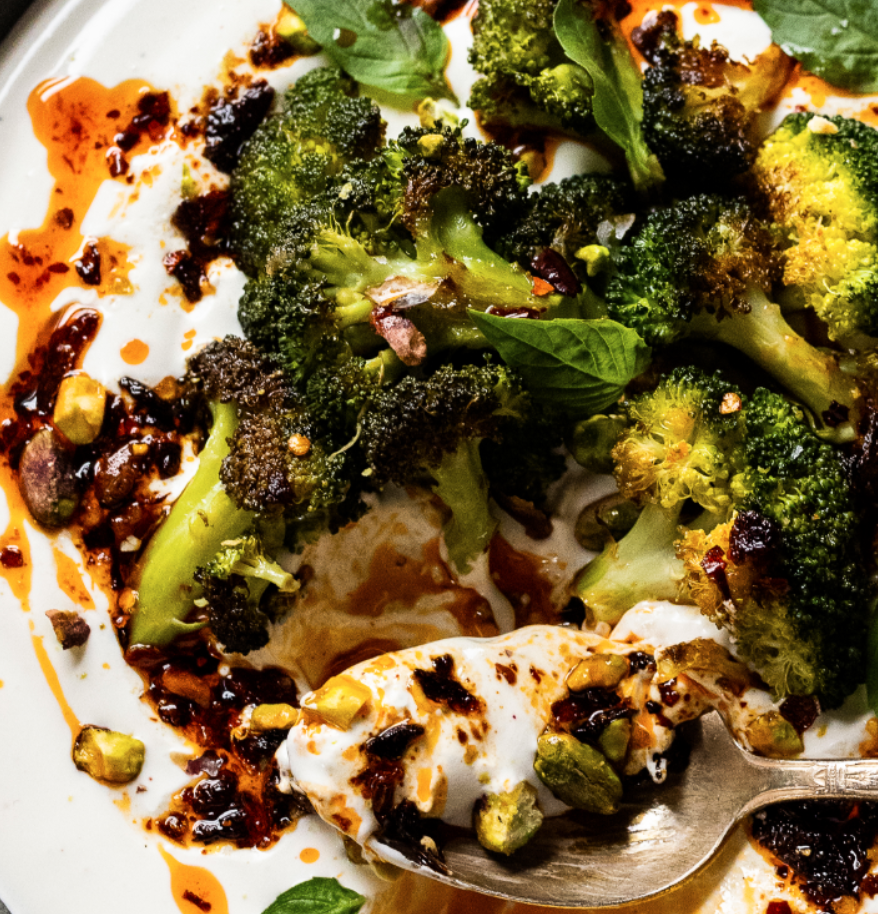 Broccolini, Lemony Labneh and Honey Chili