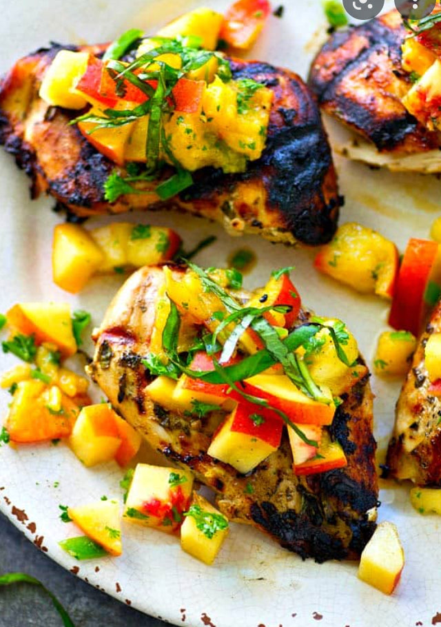 Backyard Balsamic Chicken with Peach Salsa (MON)