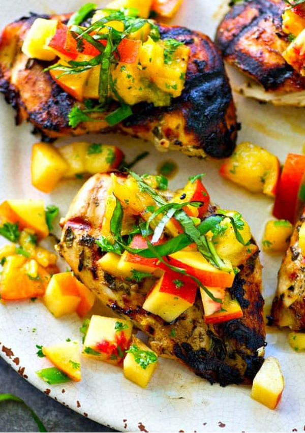 Backyard Balsamic Chicken with Peach Salsa (MON)