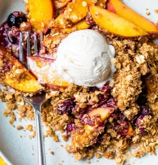 Peach and Berry Crumble
