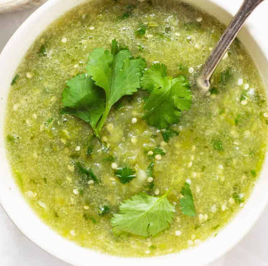 Cold Tomato and Tomatillo Soup