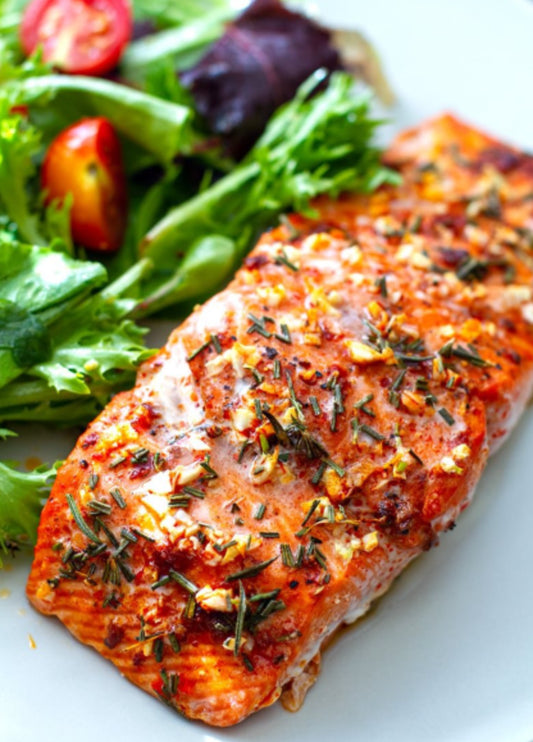 Truffle Chive Salmon with Green Bean Almandine