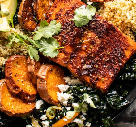 Blackened Salmon with Delicata and Whipped Ricotta