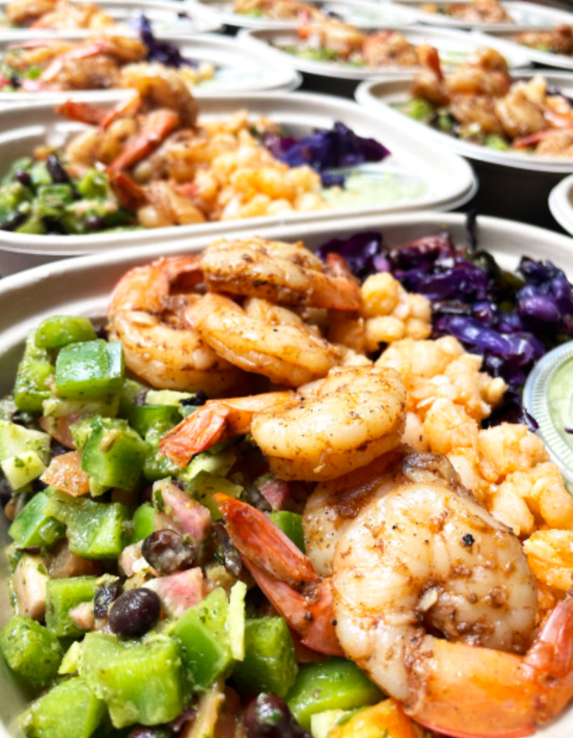 Agave Chili  Shrimp with Oaxacan-Style Cauliflower Rice Veggie and Pico De Gallo