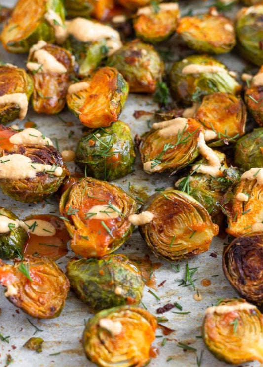 Cotija Crusted Buffalo Brussels