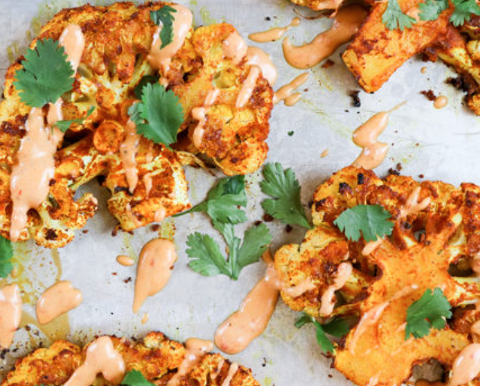 Cauliflower Steak Shawarma with "Falltoush" Salad