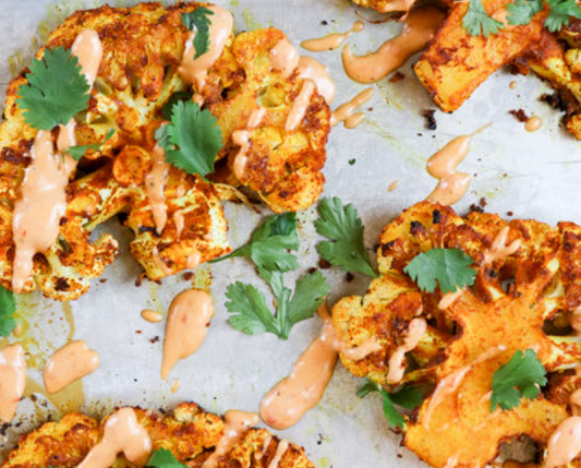 Cauliflower Steak Shawarma with "Falltoush" Salad