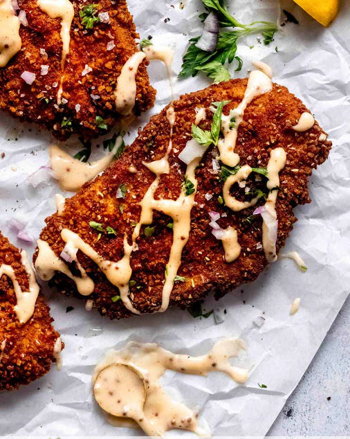Pretzel Crusted Chicken with Cheesy Farrotto (MON)