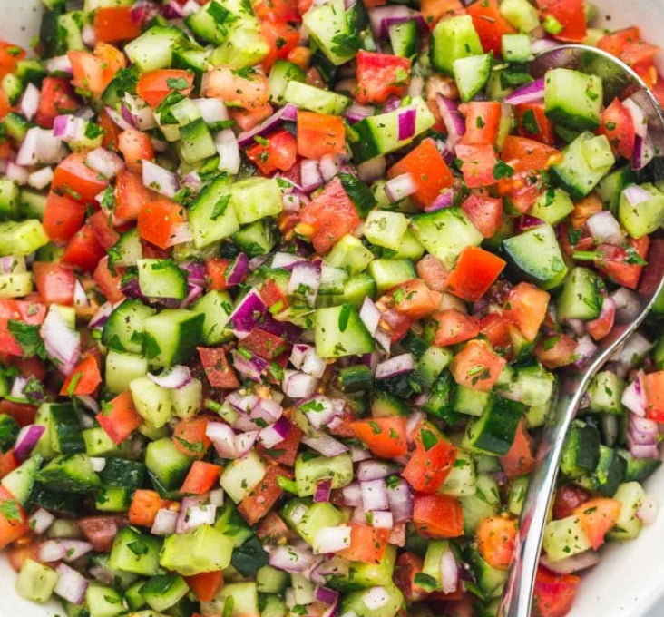 Couscous with shirazi salad