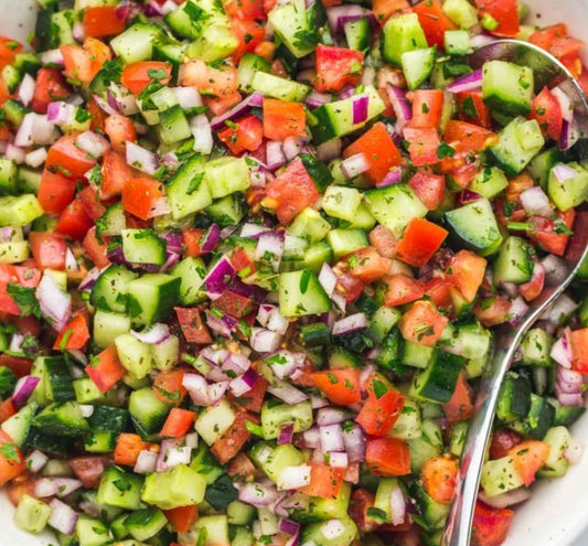 Couscous with shirazi salad