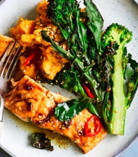 Ginger Lime Salmon with Wilted Greens