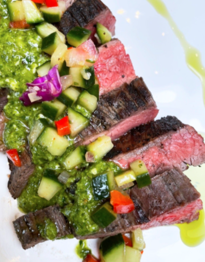 Mojo Steak with Citrus Cucumber Salsa