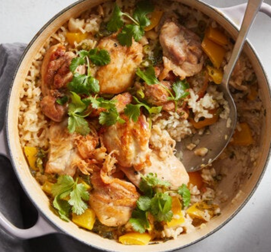 Sticky Coconut Chicken with Veggie Quinoa