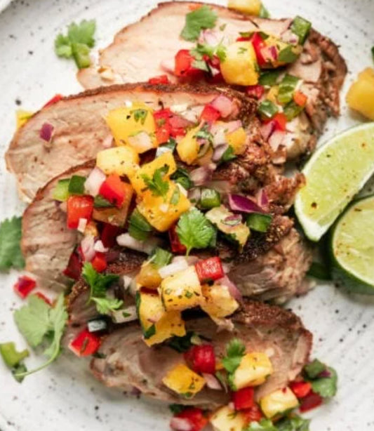 Cilantro Citrus Pork with Tomatillo Caesar